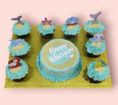 Mermaid Cake With Cup Cake