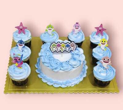 Baby Shark Cake With Cup Cake