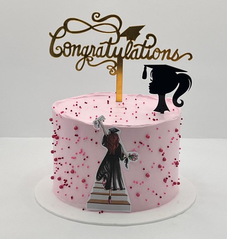 Pink Graduation Cake 2