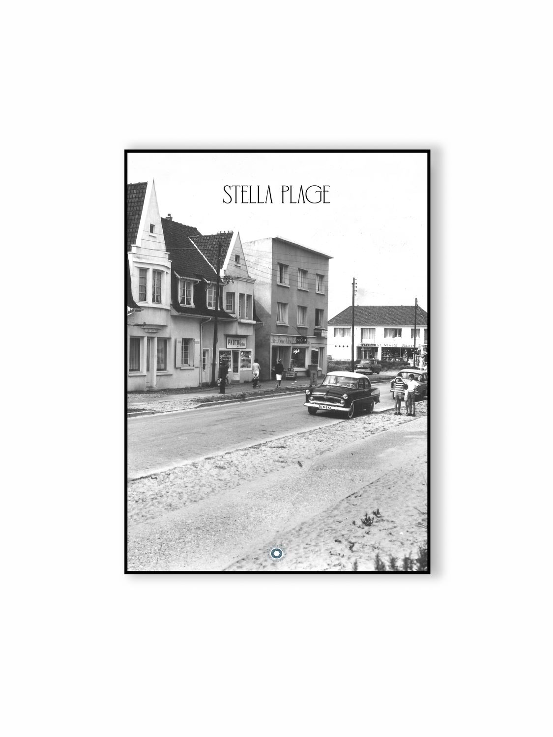 Affiche rétro noir et blanc Stella Plage : Affiche de la ville, Hauts-de-France