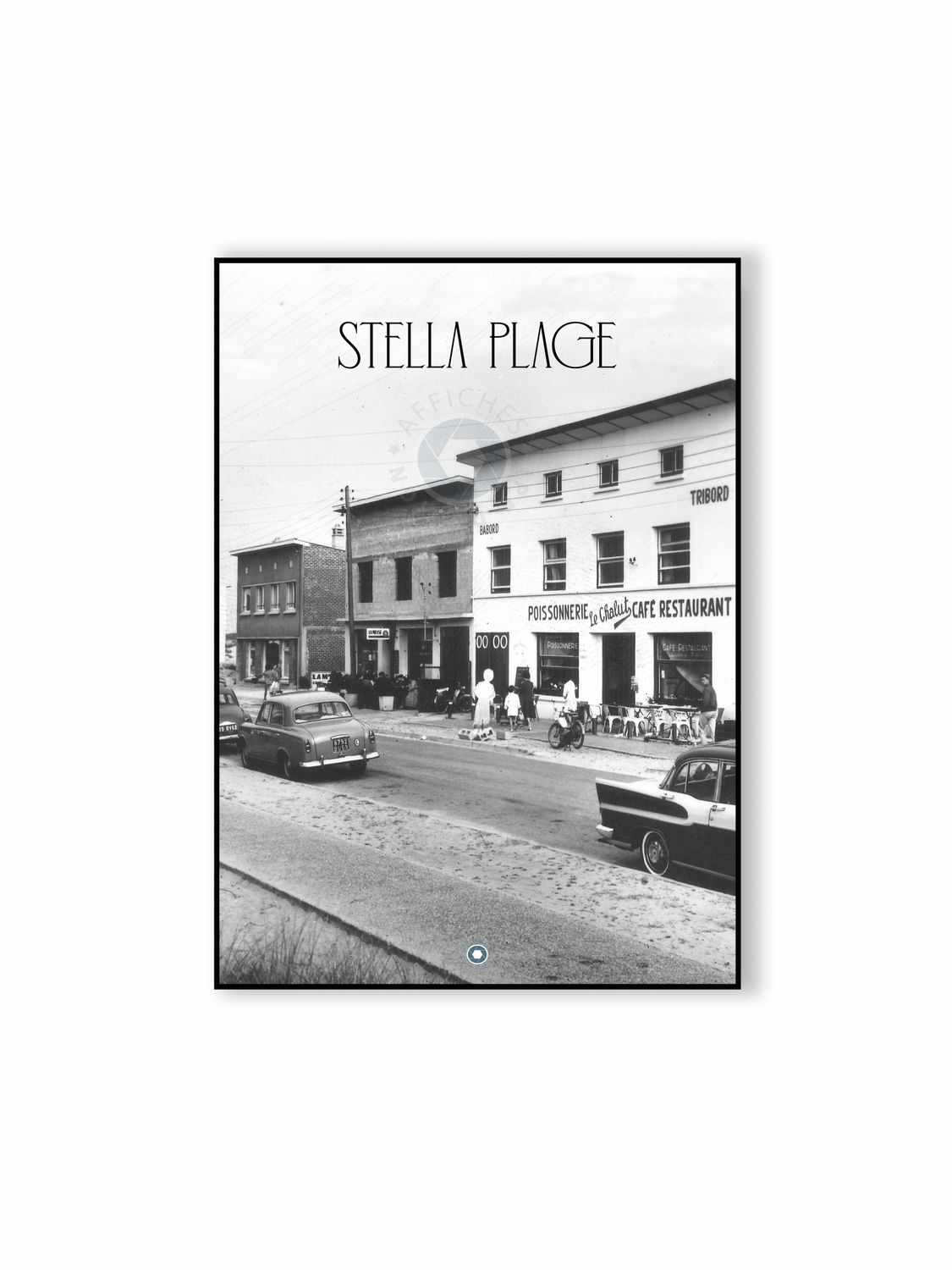 Affiche rétro noir et blanc Stella Plage : bvd Labrasse, Hauts-de-France