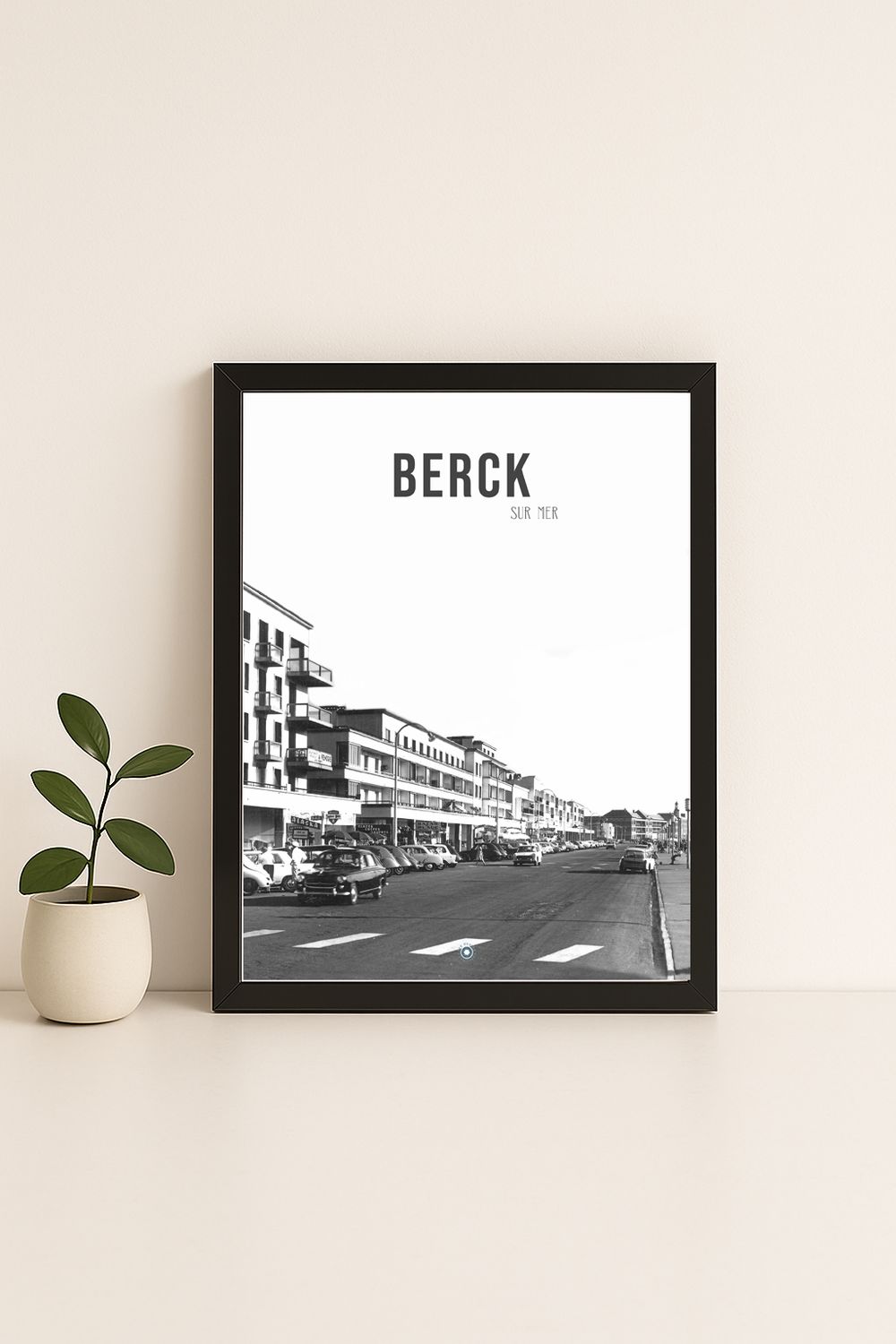 Affiche rétro noir et blanc Berck Plage : l'esplanade, Hauts-de-France