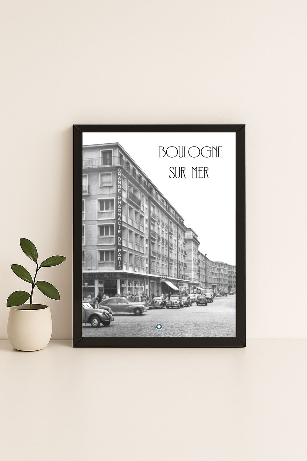 Affiche rétro noir et blanc Boulogne sur Mer : Affiche de la ville, Hauts-de-France