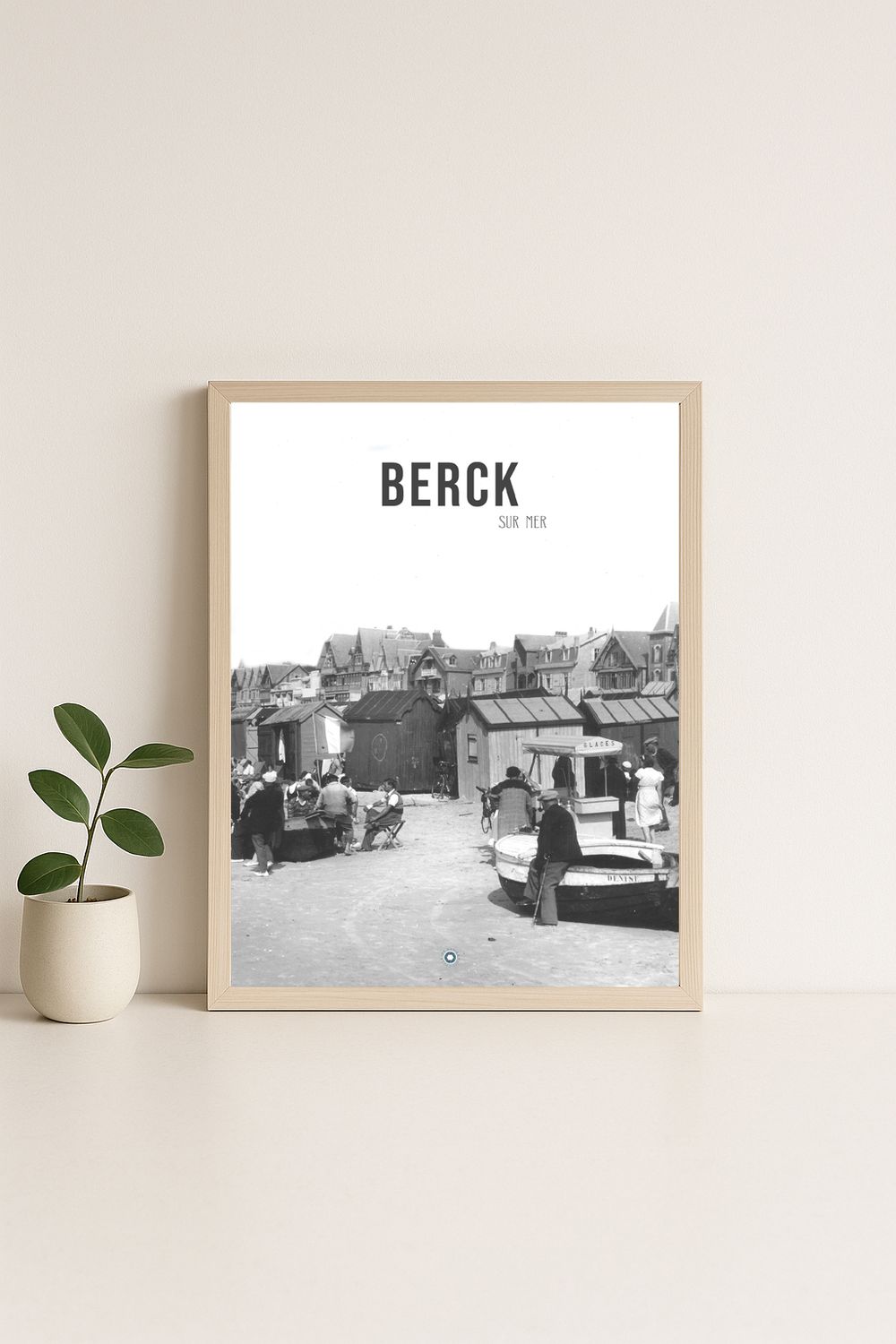Affiche rétro noir et blanc Berck : PLAGE ·  cote d'opale, Hauts-de-France