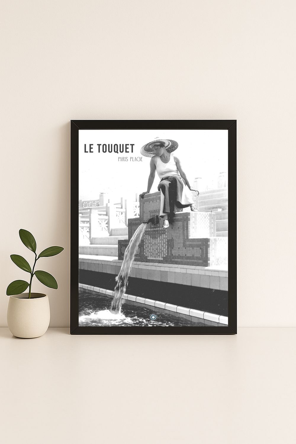Affiche rétro noir et blanc Le Touquet-Paris-Plage : La Piscine, Hauts-de-France