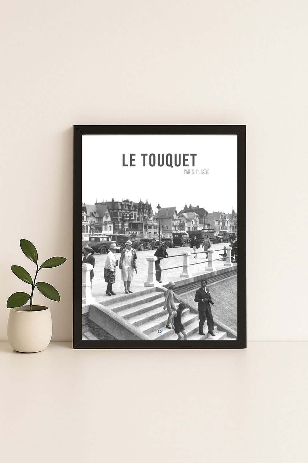 Affiche rétro noir et blanc Le Touquet-Paris-Plage : La Digue 1922, Hauts-de-France