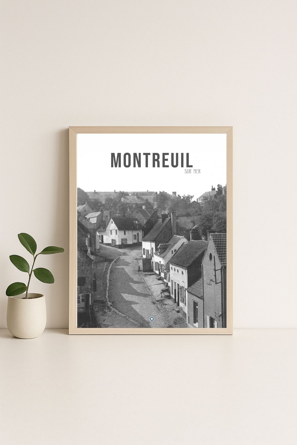 Affiche rétro noir et blanc Montreuil-sur-Mer : Affiche de la ville, Hauts-de-France