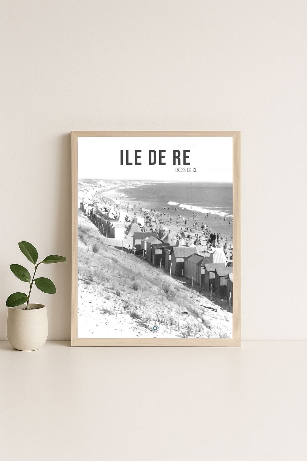 Affiche rétro noir et blanc BOIS EN Ré : Ile de ré · BOIS EN Ré, Nouvelle-Aquitaine