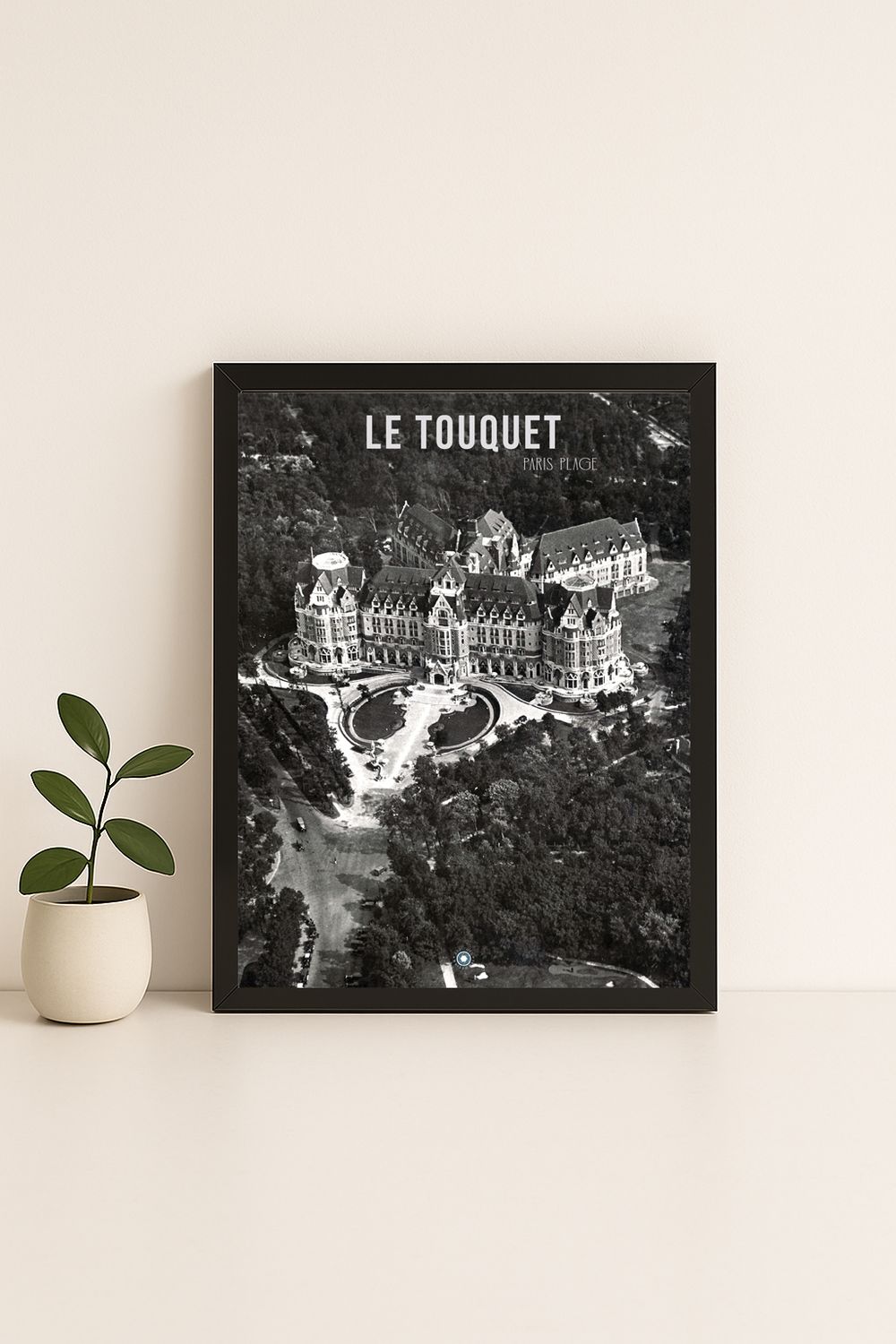 Affiche rétro noir et blanc Le Touquet-Paris-Plage : Hotel Royal Picardy, Hauts-de-France
