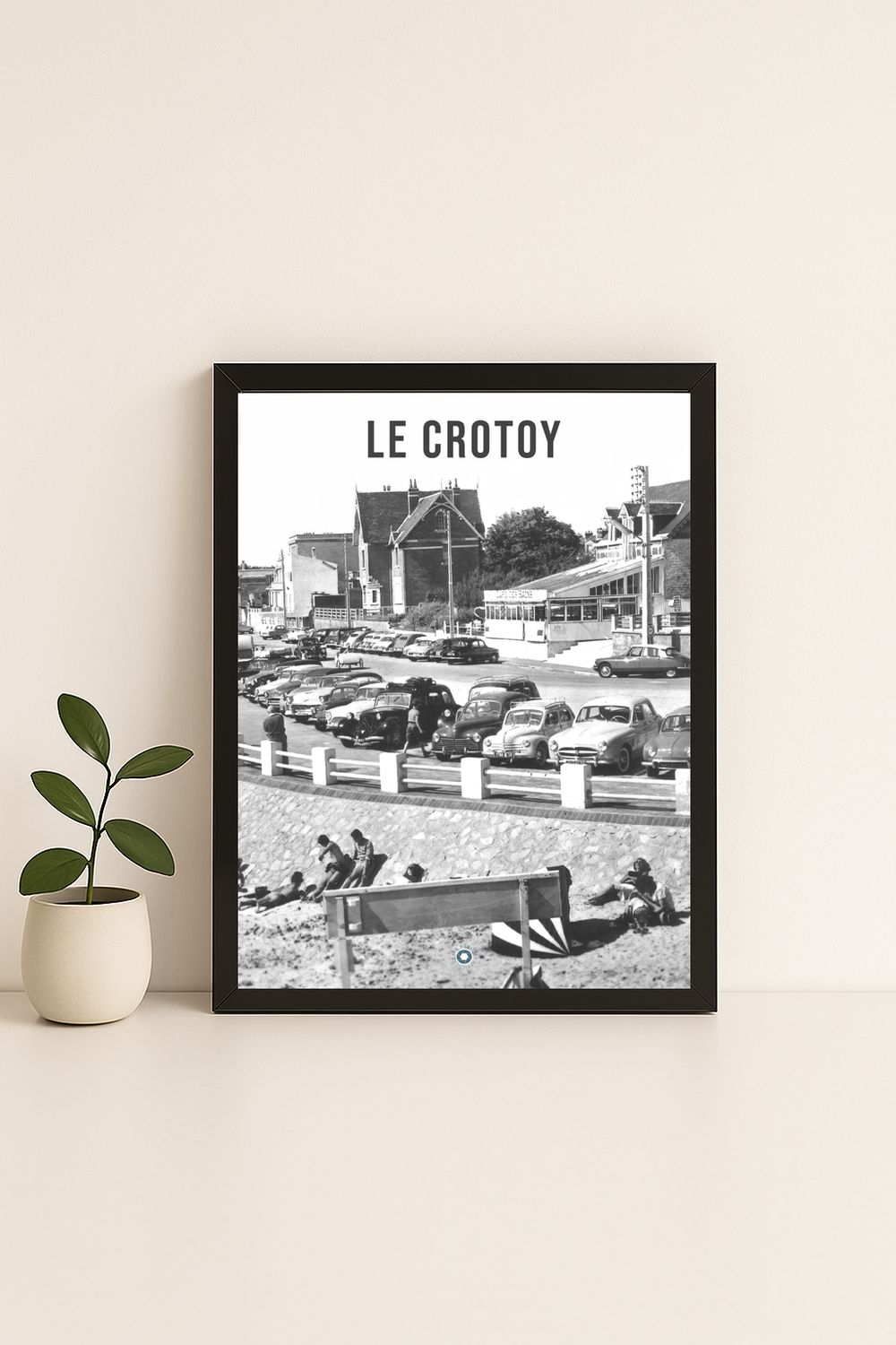 Affiche rétro noir et blanc Le Crotoy : la somme, Hauts-de-France