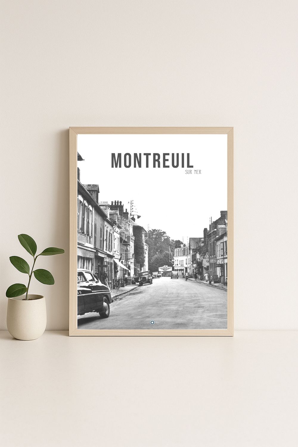 Affiche rétro noir et blanc Montreuil-sur-Mer : Affiche de la ville, Hauts-de-France