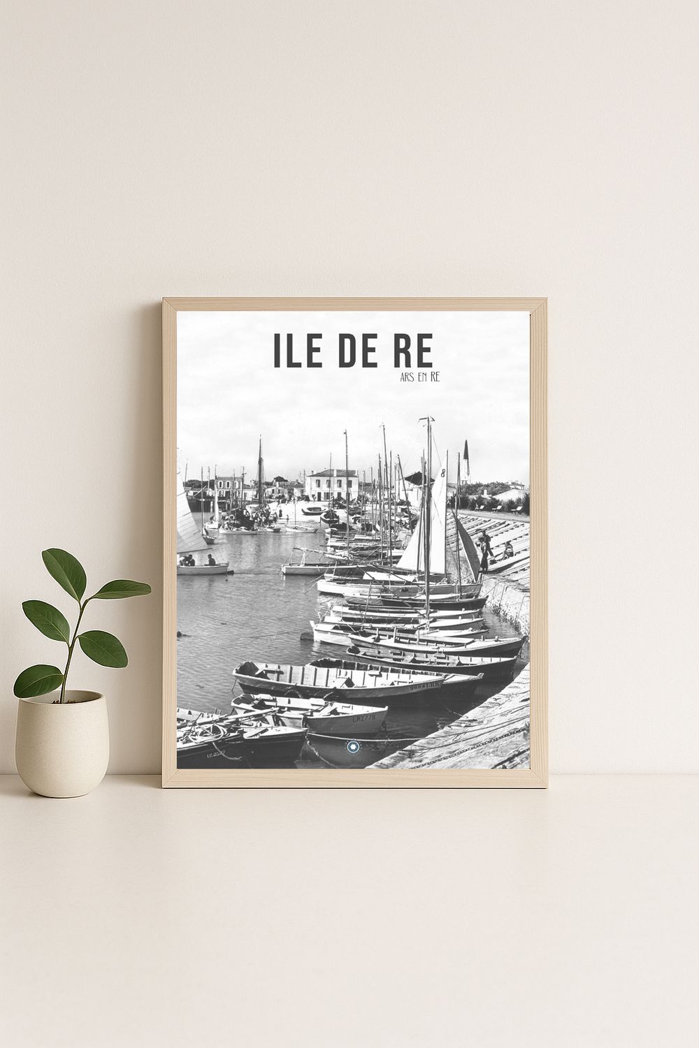 Affiche rétro noir et blanc ARS EN Ré : Ile de ré · ARS EN Ré · le port, Nouvelle-Aquitaine