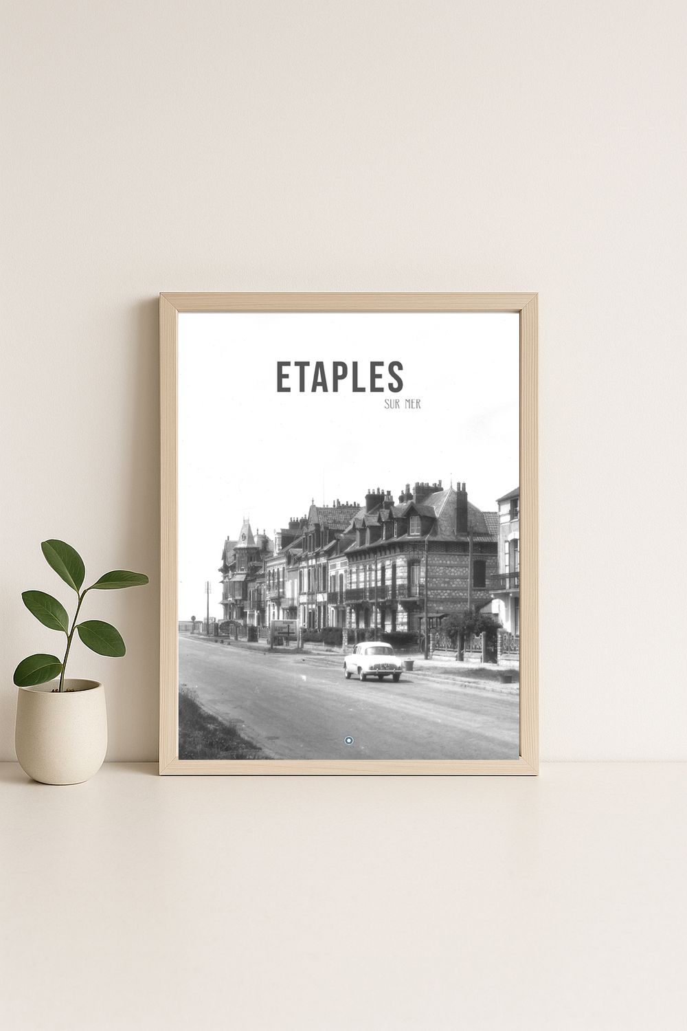 Affiche rétro noir et blanc Étaples-sur-Mer : ETAPLES SUR MER ·  bvd billet · cote d'opale, Hauts-de-France