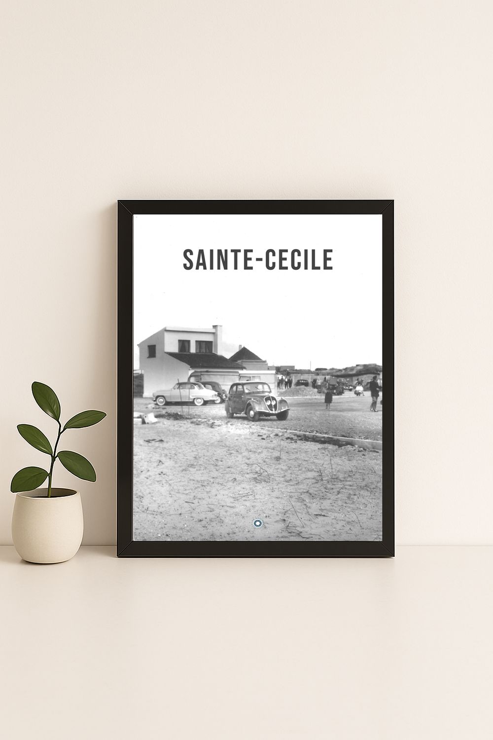 Affiche rétro noir et blanc Sainte Cecile : SAINTE-CéCILE, Hauts-de-France
