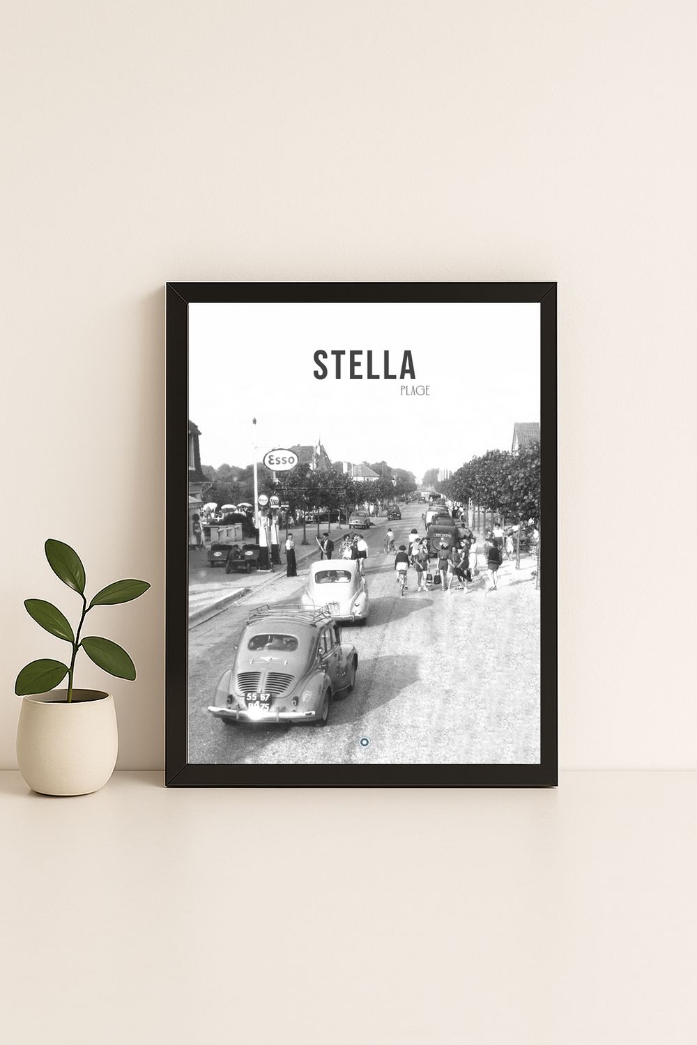 Affiche rétro noir et blanc Stella Plage : bvd Labrasse, Hauts-de-France