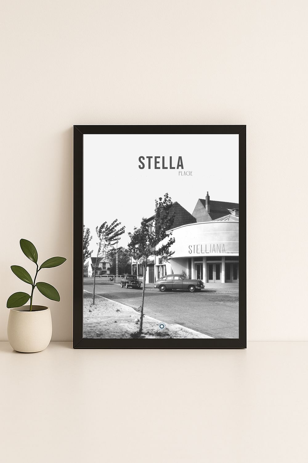 Affiche rétro noir et blanc Stella Plage : le stelliana, Hauts-de-France