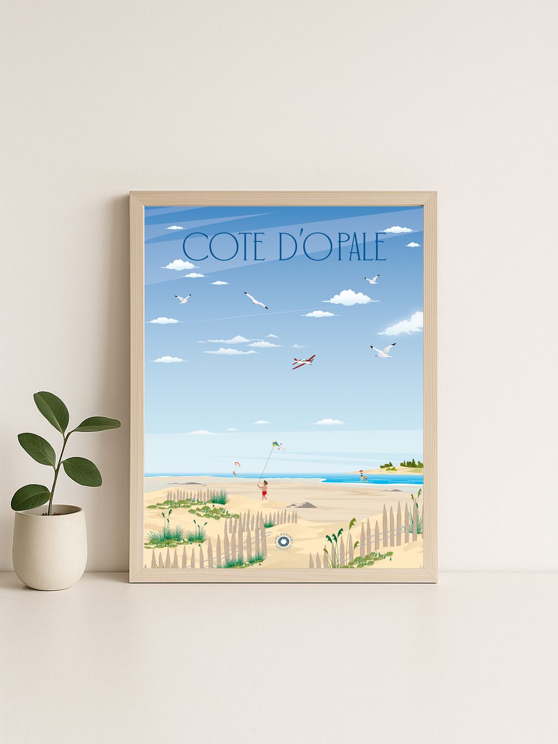 Affiche graphique illustrée Côte d’Opale : COTE D'OPALE · la baie, Hauts-de-France