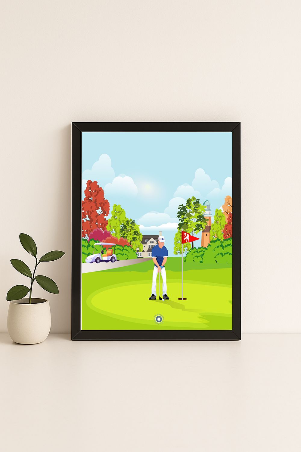 Affiche graphique illustrée Le Touquet-Paris-Plage : le golf · cote d'opale sport, Hauts-de-France