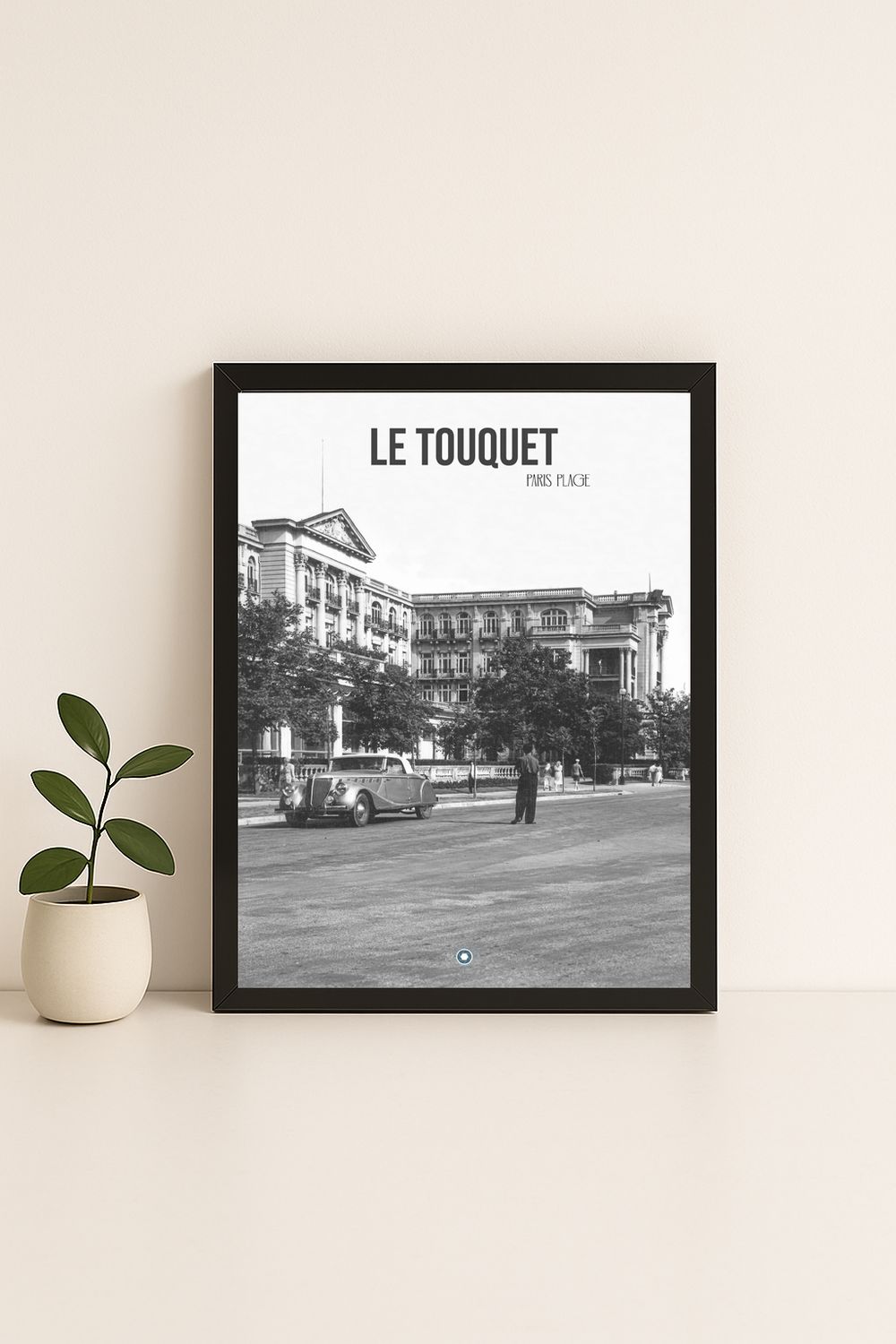 Affiche rétro noir et blanc Le Touquet-Paris-Plage : l'hermitage hotel, Hauts-de-France