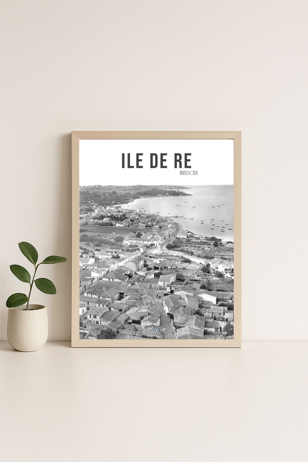 Affiche rétro noir et blanc Rivedoux : Ile de ré · Rivedoux, Nouvelle-Aquitaine