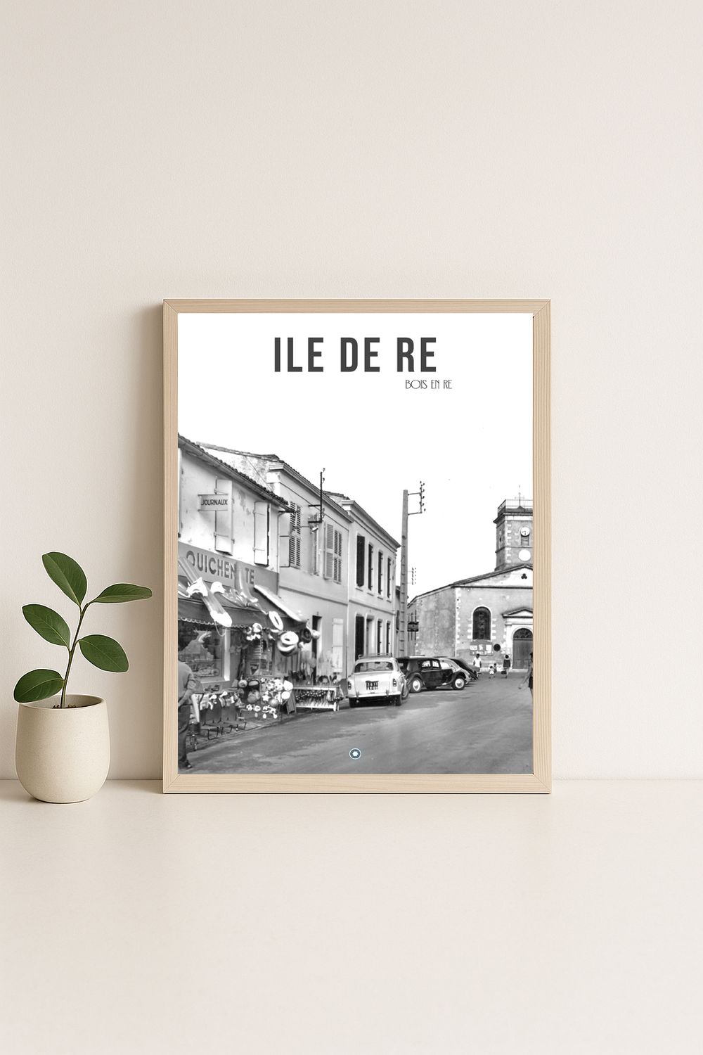 Affiche rétro noir et blanc BOIS EN Ré : Ile de ré · BOIS EN Ré, Nouvelle-Aquitaine