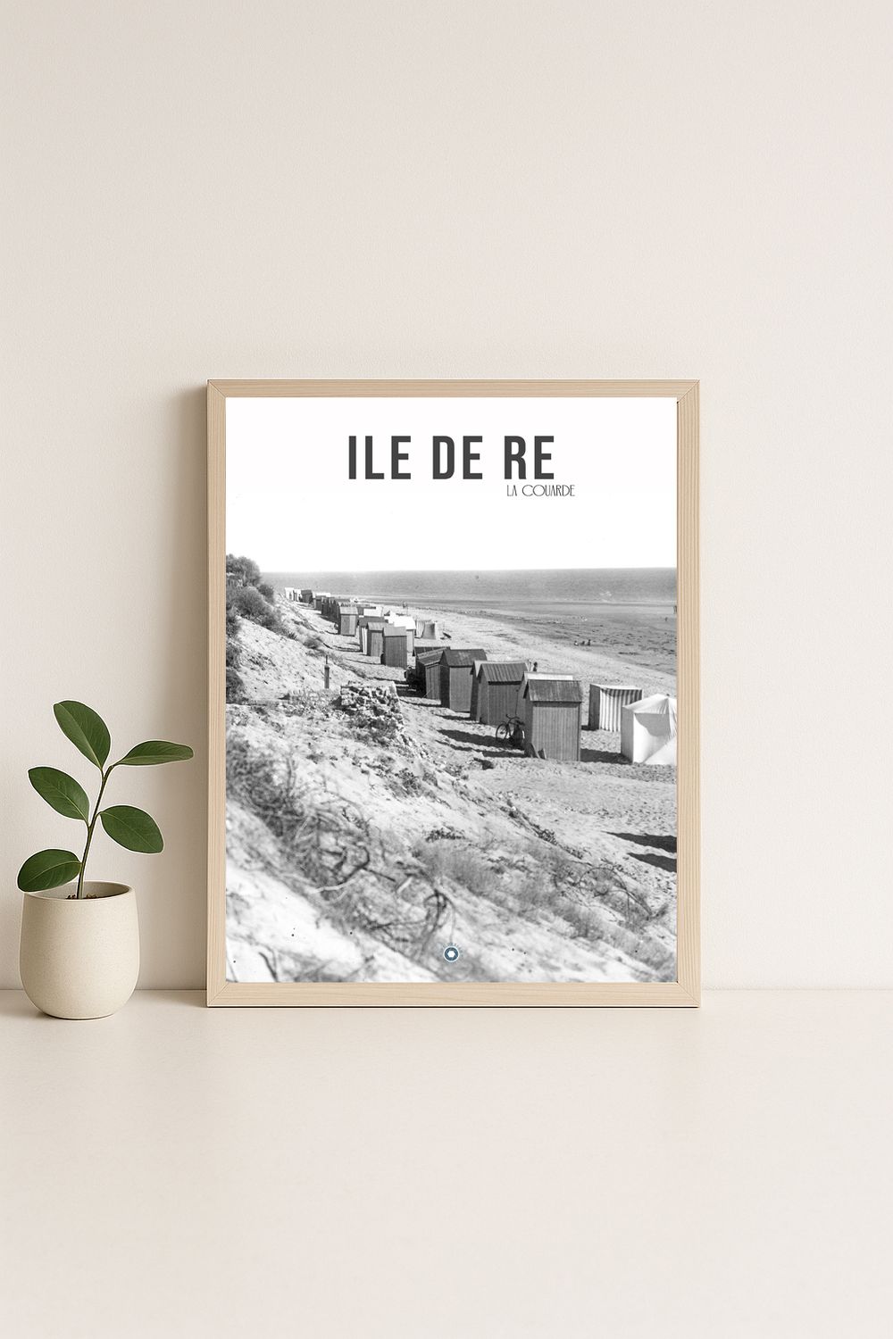 Affiche rétro noir et blanc La Couarde : Ile de ré · LA COUARDE, Nouvelle-Aquitaine