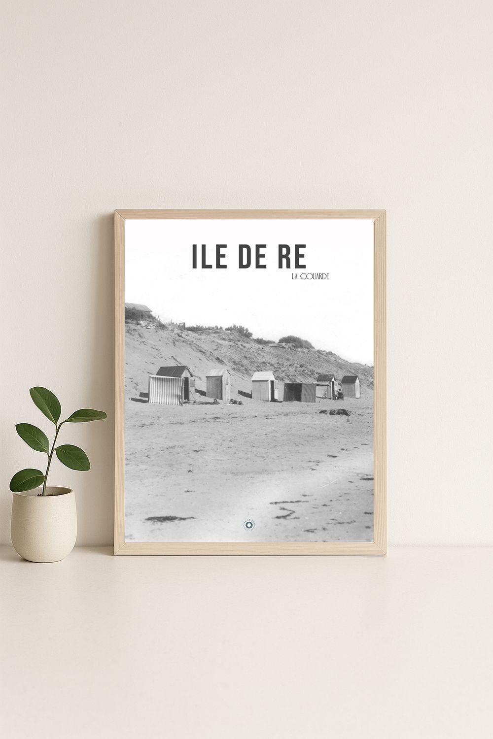 Affiche rétro noir et blanc La Couarde : Ile de ré · LA COUARDE, Nouvelle-Aquitaine