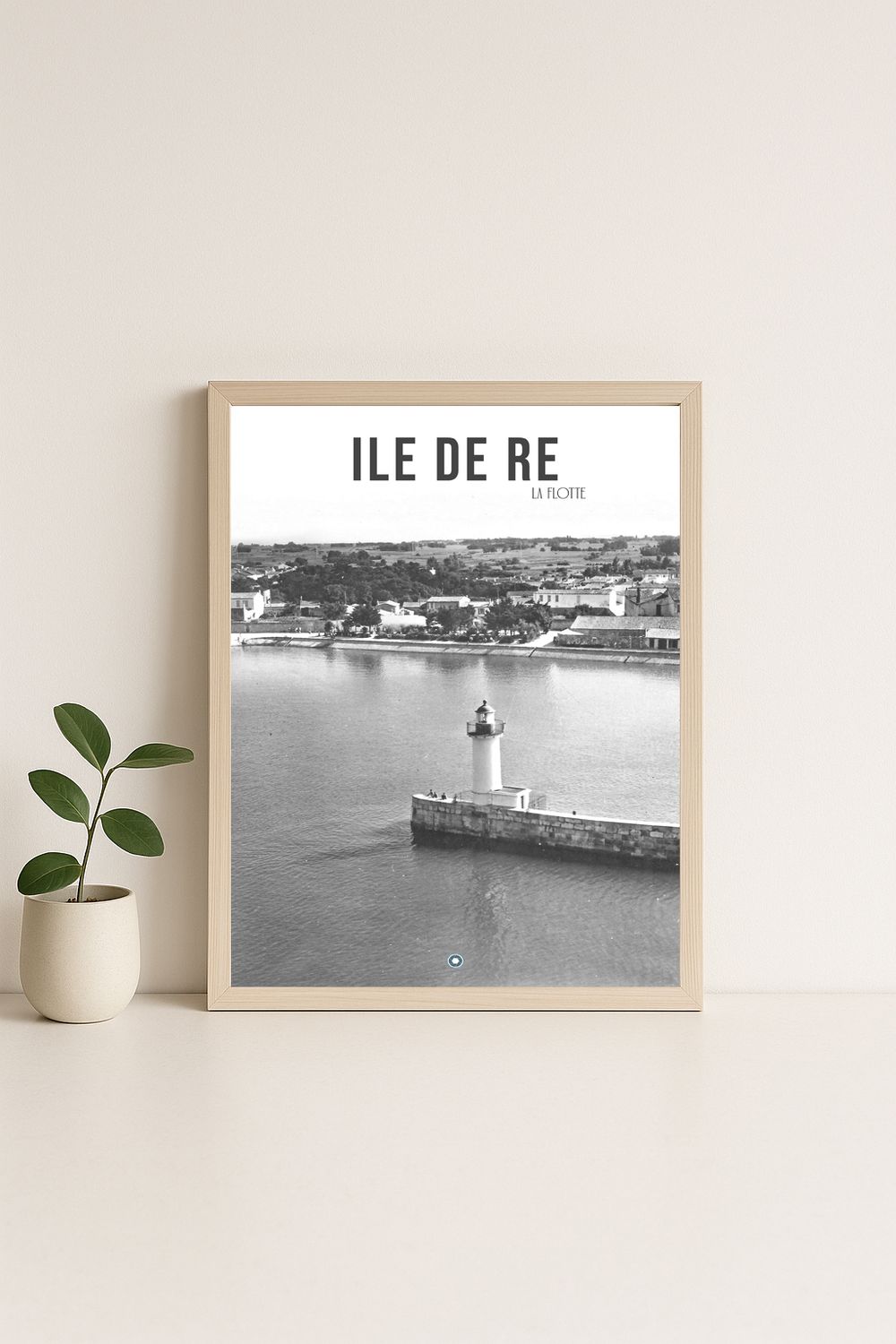 Affiche rétro noir et blanc La Flotte : Ile de ré · LA FLOTTE · le phare, Nouvelle-Aquitaine