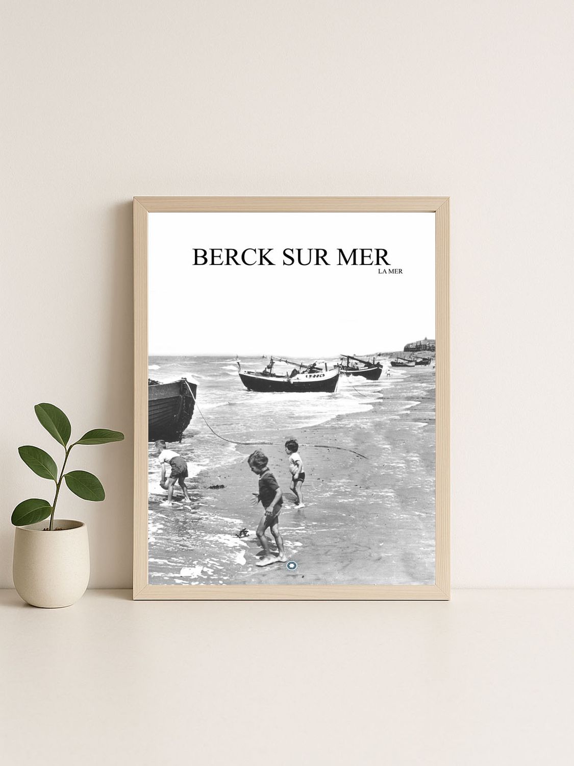 Affiche rétro noir et blanc Berck : PLAGE ·  cote d'opale, Hauts-de-France
