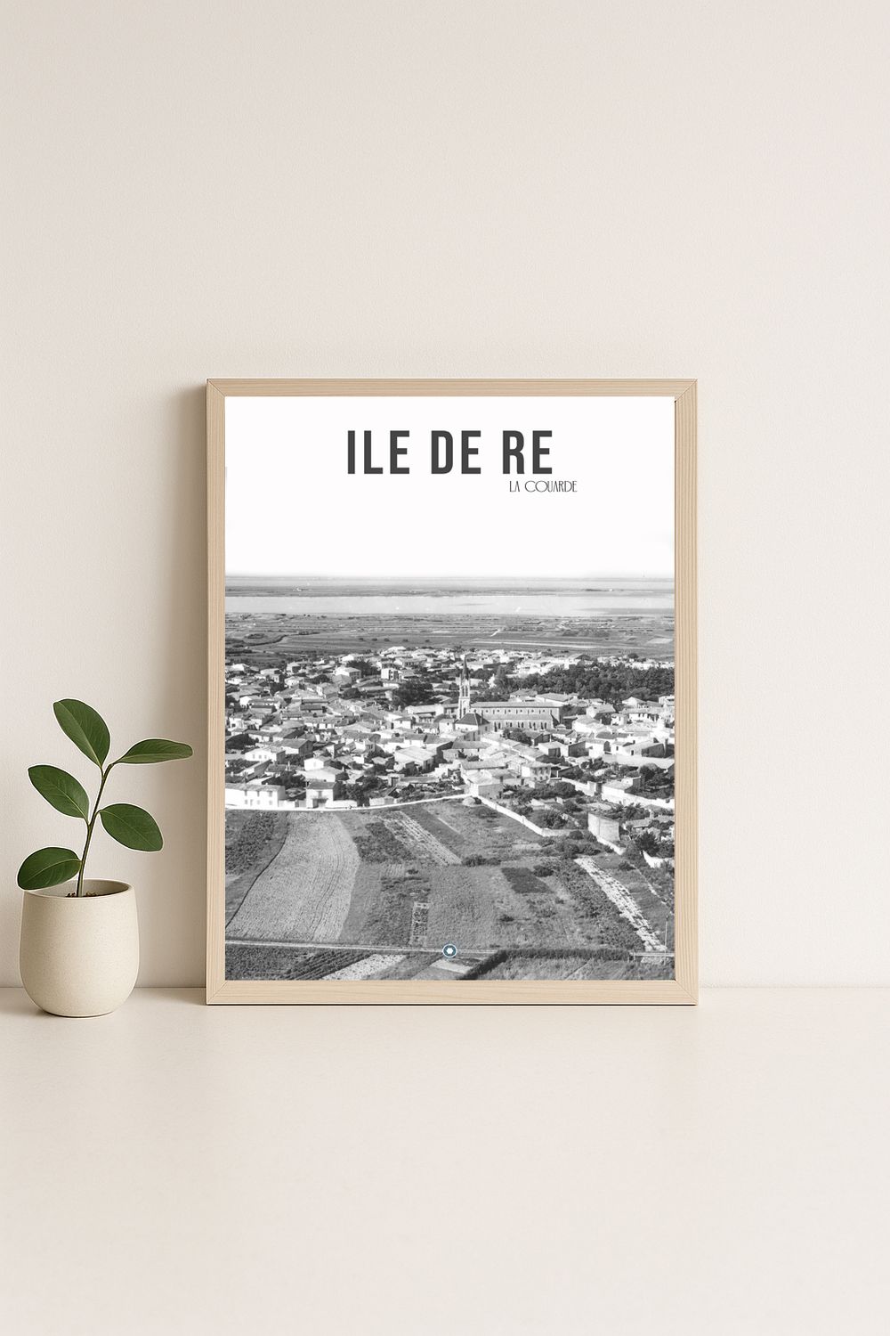 Affiche rétro noir et blanc La Couarde : Ile de ré · LA COUARDE, Nouvelle-Aquitaine