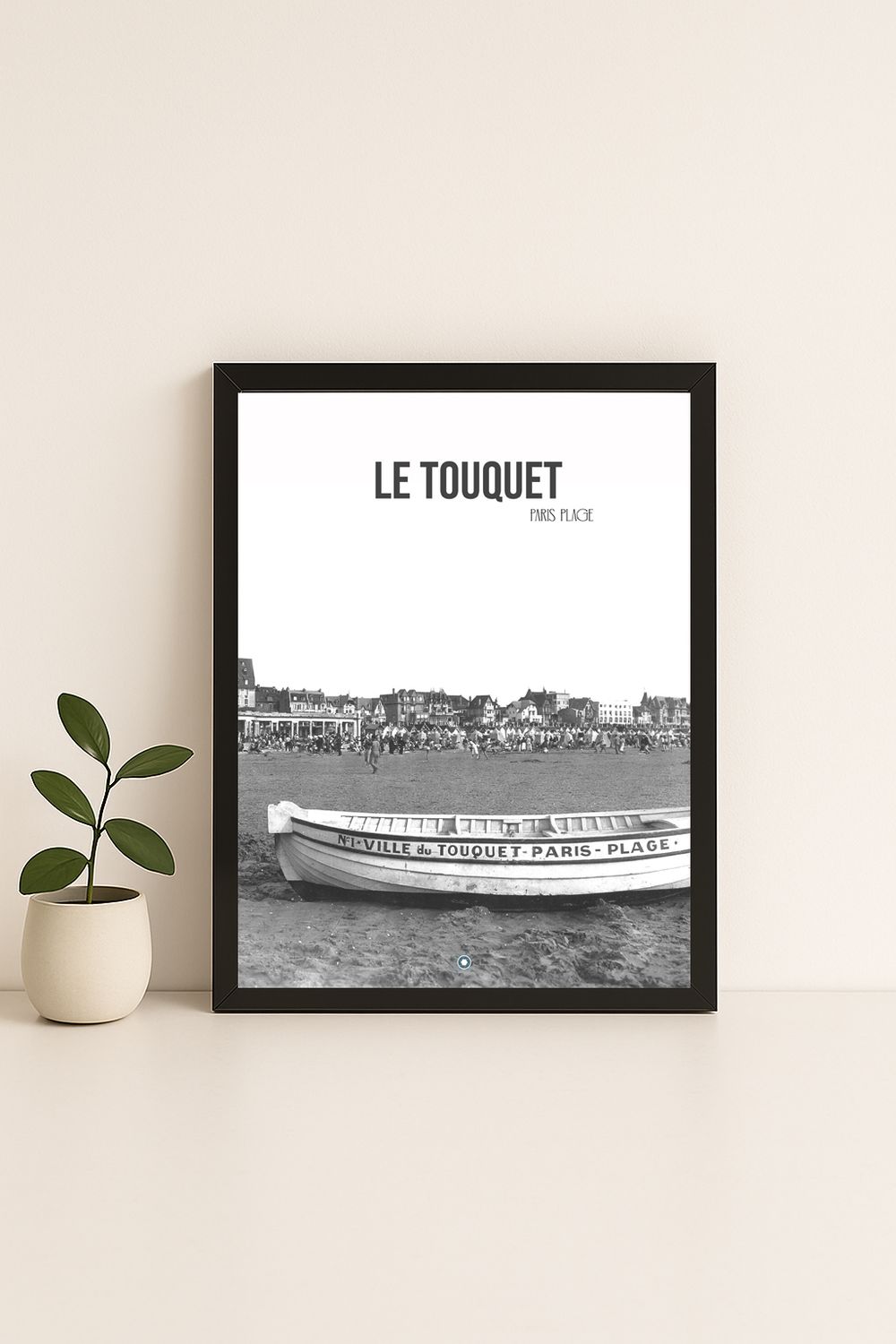 Affiche rétro noir et blanc Le Touquet-Paris-Plage : Affiche de la ville, Hauts-de-France