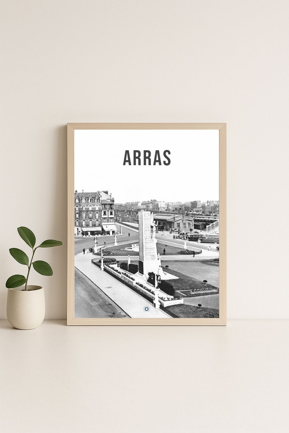 Affiche rétro noir et blanc Arras : haut de france, Hauts-de-France