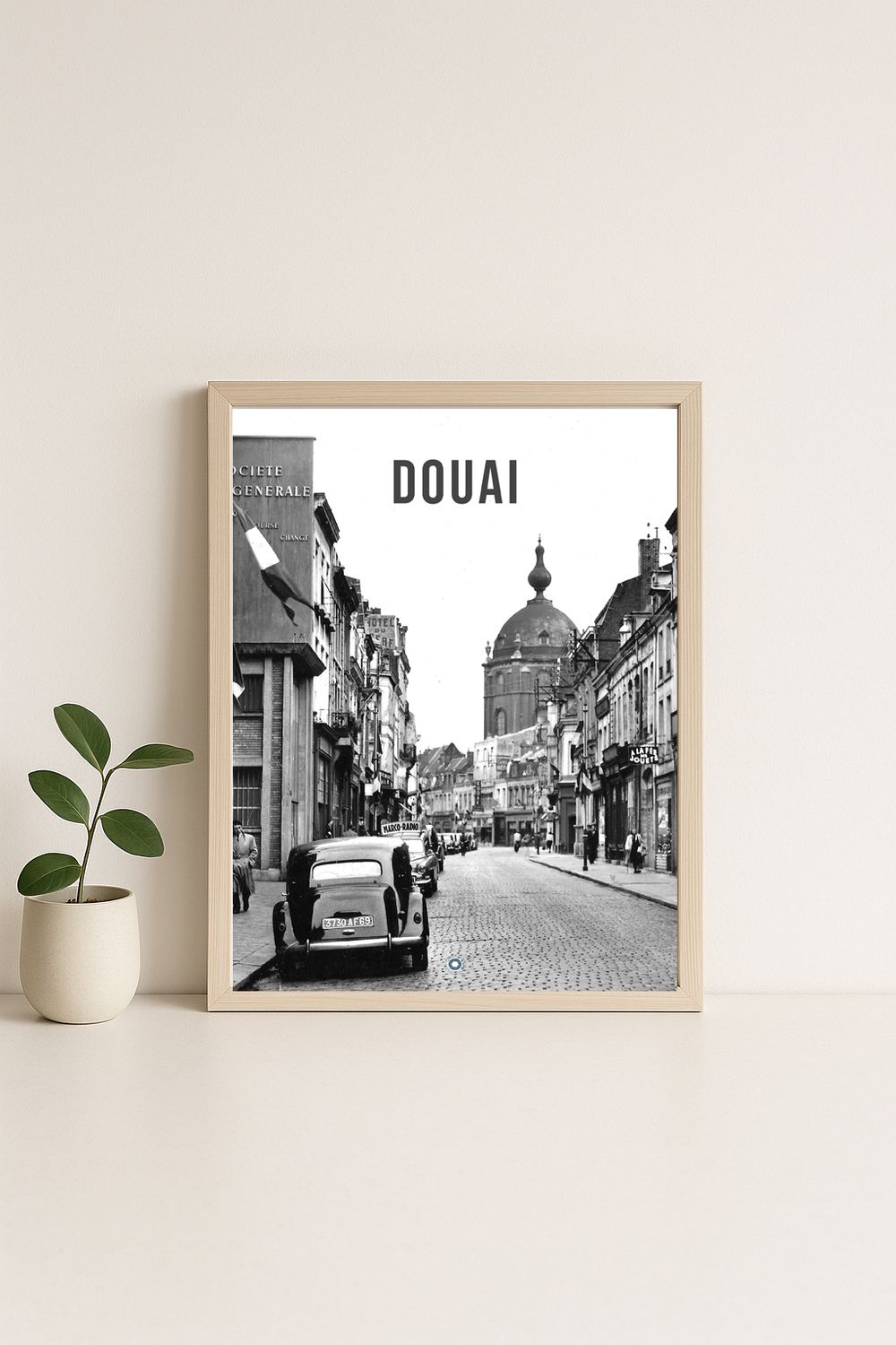 Affiche rétro noir et blanc Douai : rue saint jacques, Hauts-de-France