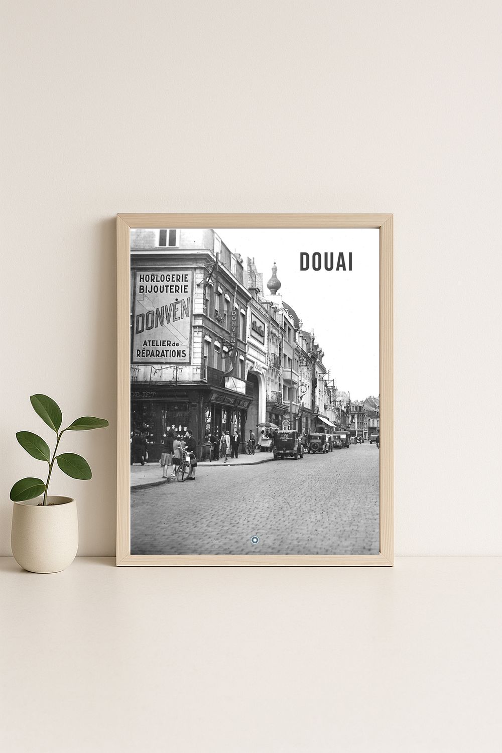 Affiche rétro noir et blanc Douai : rue de belain, Hauts-de-France