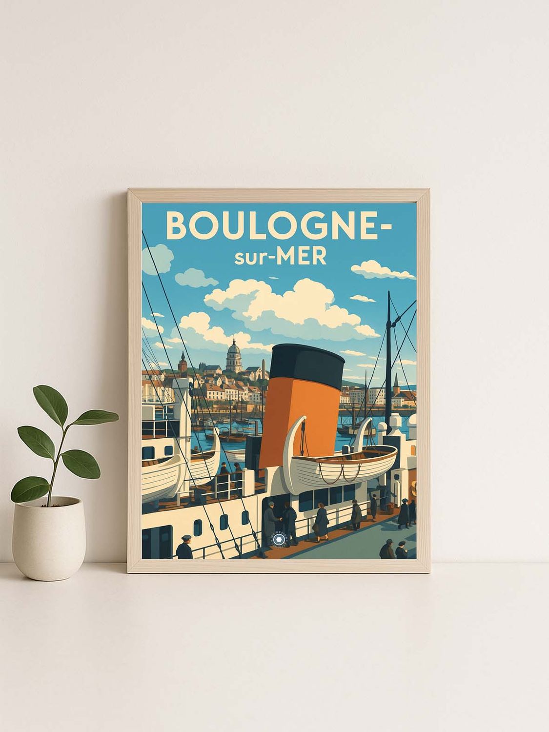 Affiche graphique illustrée Boulogne sur Mer : graphique · déco, Hauts-de-France