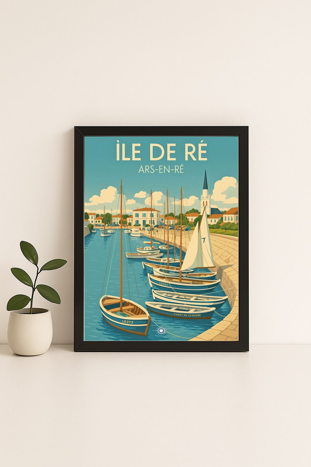 Affiche graphique illustrée Ile de Ré : ARS EN Ré, Nouvelle-Aquitaine