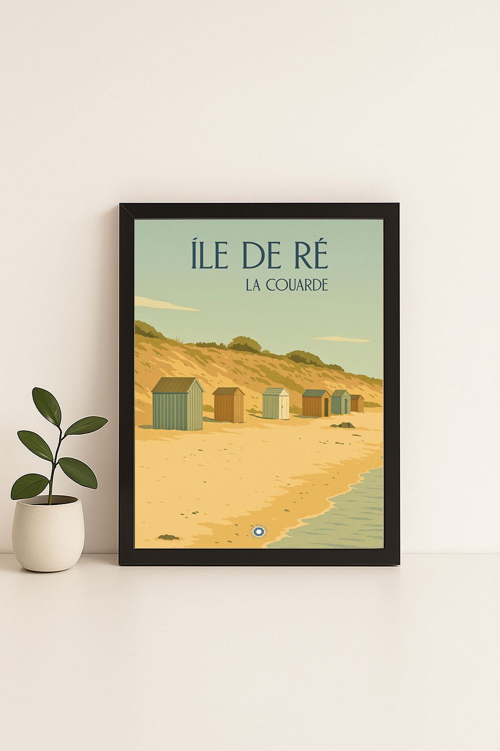 Affiche graphique illustrée La Couarde : illustrée Ile de ré LA COUARDE, Nouvelle-Aquitaine