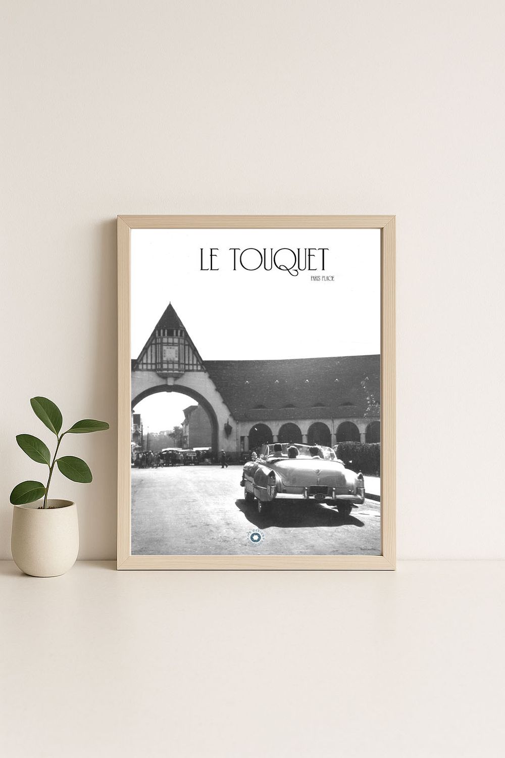 Affiche rétro noir et blanc Le Touquet-Paris-Plage : le marché couvert, Hauts-de-France