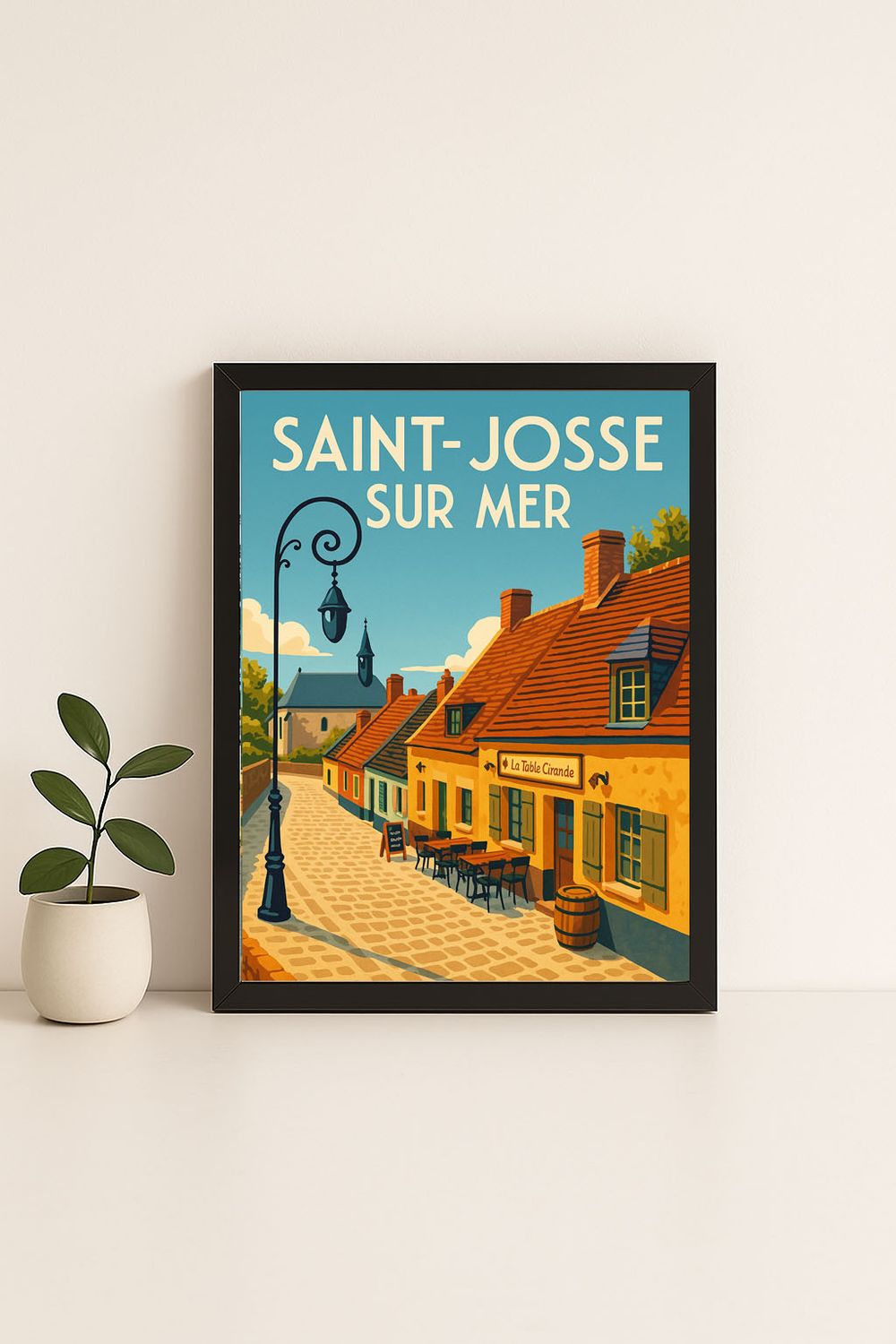 Affiche graphique illustrée Saint Josse : sur mer · couleur · haut de france, Hauts-de-France