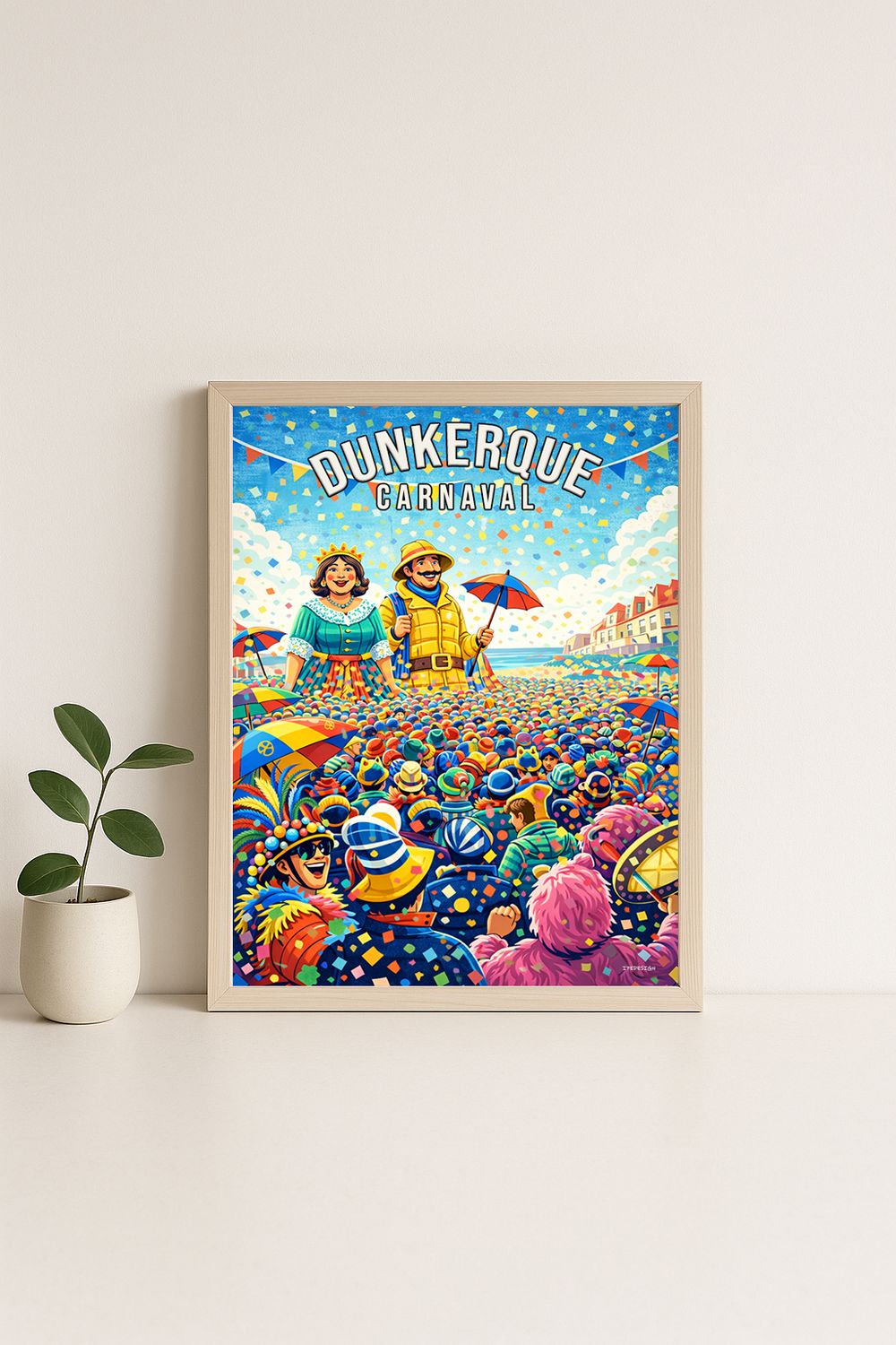 Affiche graphique illustrée Dunkerque : le carnaval · les géants, Hauts-de-France