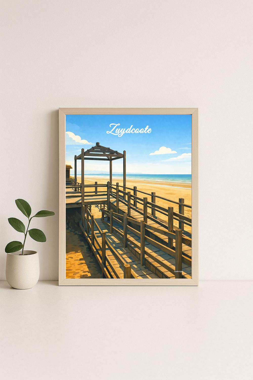 Affiche graphique illustrée Zuydcoote : Dunkerque, Hauts-de-France