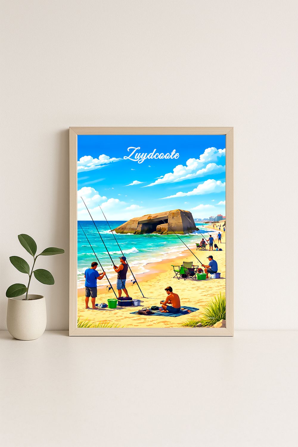 Affiche graphique illustrée Zuydcoote : Dunkerque · cote d'opale, Hauts-de-France
