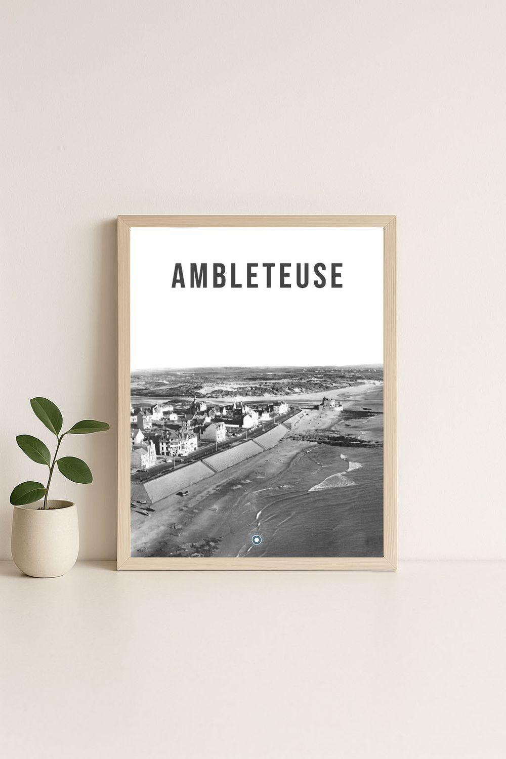Affiche rétro noir et blanc Ambleteuse : cote d'opale, Hauts-de-France