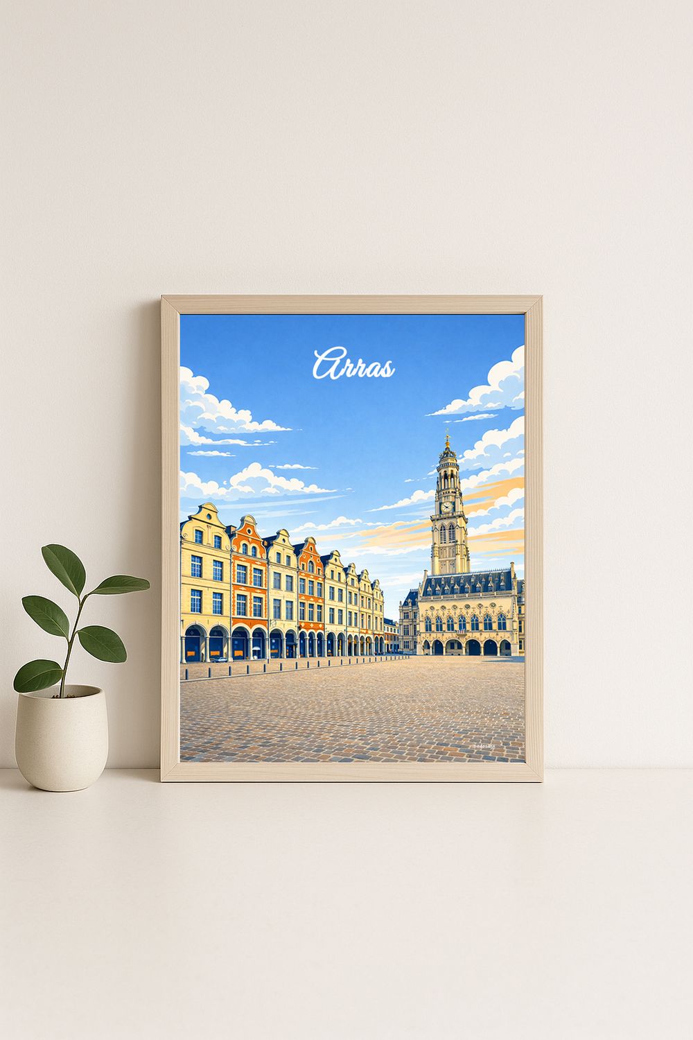 Affiche graphique illustrée Arras : le beffroi · haut de france, Hauts-de-France