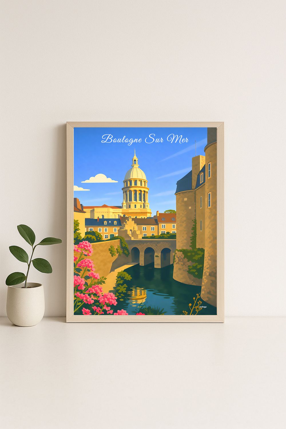 Affiche graphique illustrée Boulogne sur Mer : graphique · déco, Hauts-de-France