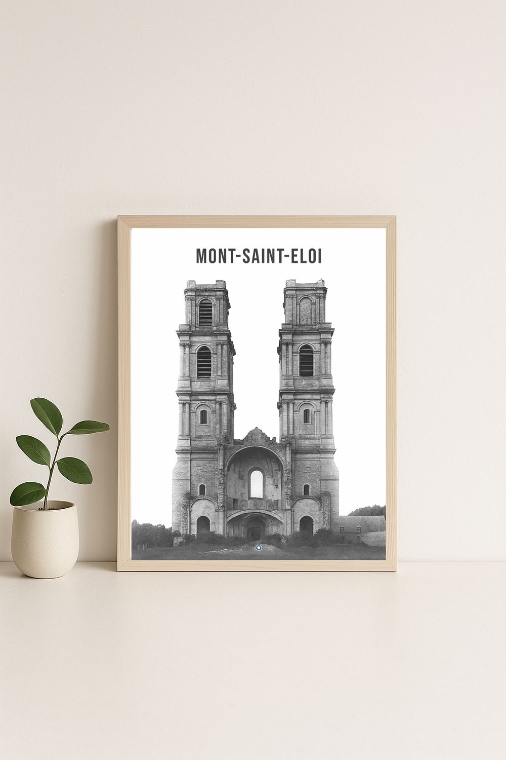 Affiche rétro noir et blanc Mont Saint Eloi : haut de france, Hauts-de-France