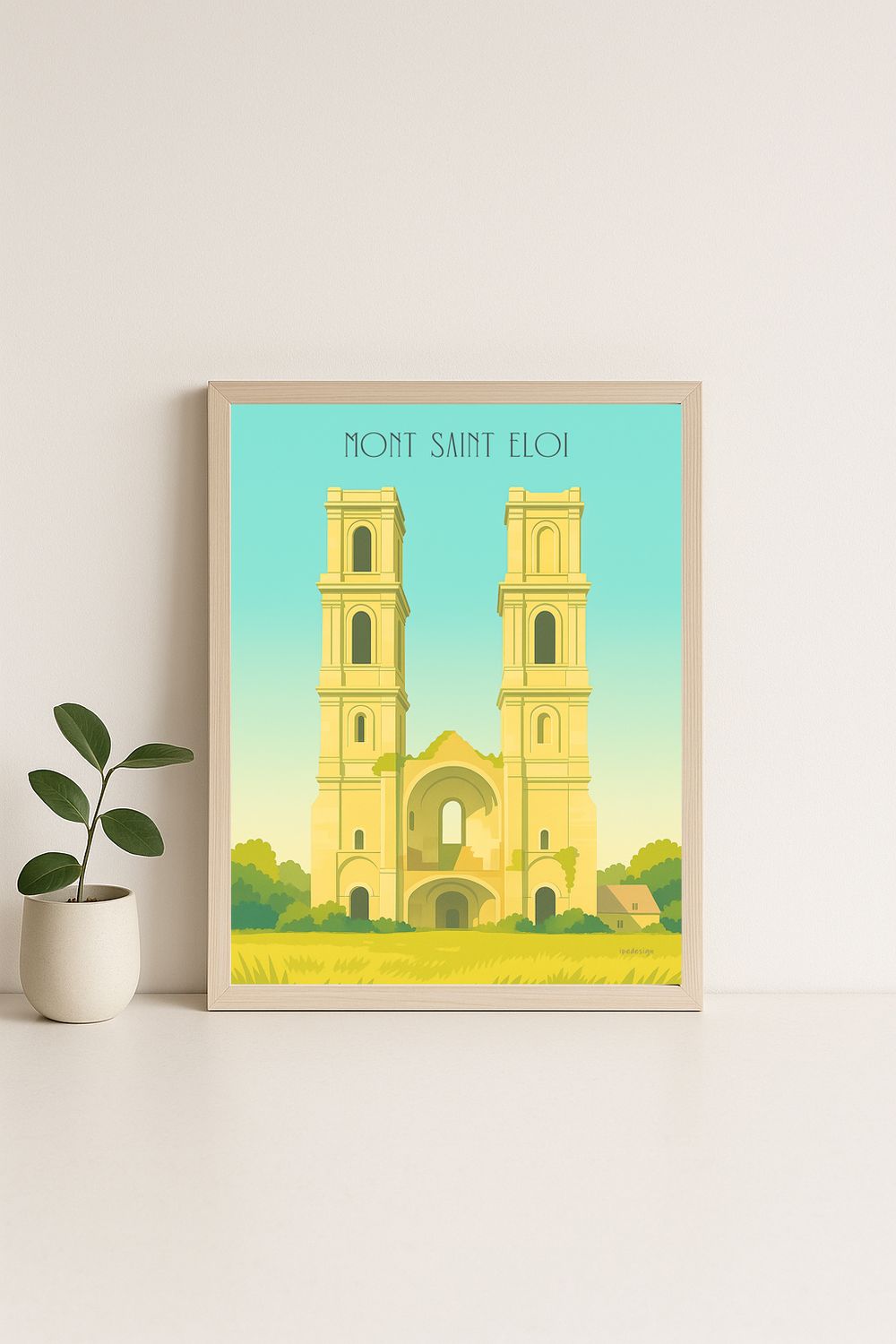 Affiche graphique illustrée Mont Saint Eloi : haut de france, Hauts-de-France