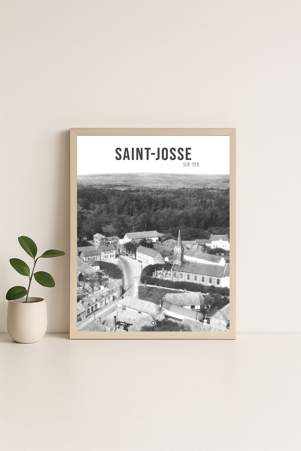 Affiche rétro noir et blanc Saint Josse : Affiche de la ville, Hauts-de-France