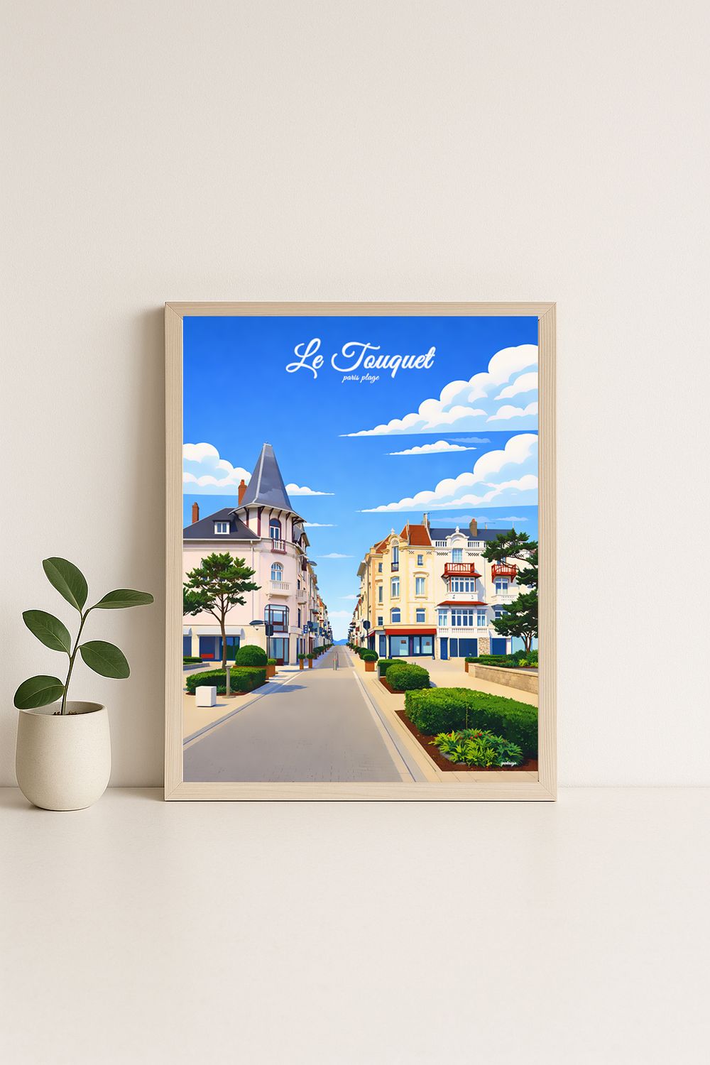 Affiche graphique illustrée Le Touquet-Paris-Plage : avenue saint jean, Hauts-de-France