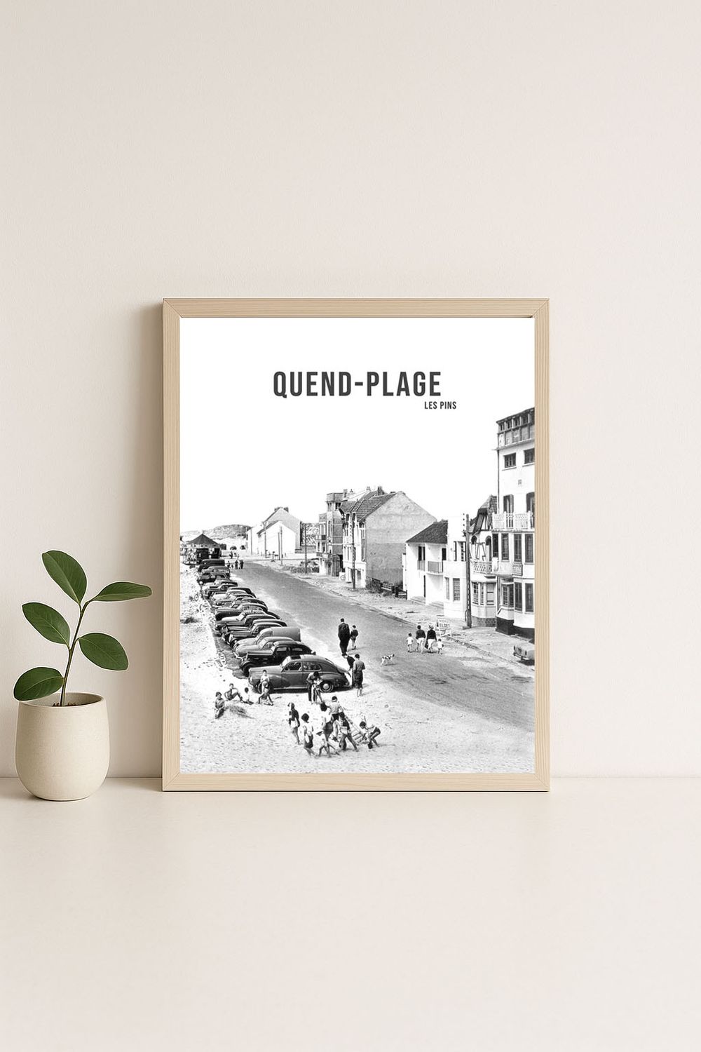 Affiche rétro noir et blanc Quend Plage : LA SOMME, Hauts-de-France